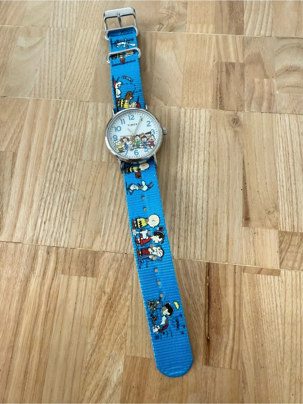 Timex peanuts weekender blue nylon strap watch NEW BATTERY